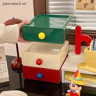 {YAN3} Ngăn kéo lưu trữ máy tính để bàn Hộp lưu trữ kéo ra có thể xếp chồng lên nhau Hộp đựng ngăn kéo tương phản màu sắc Hộp đựng đồ lặt vặt văn phòng phẩm {yancrane3.vn}