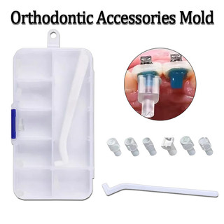Nha Khoa Mini Khuôn Phun Ortho Lingual Nút 1 Tay Cầm 6 Khuôn / bộ Phụ Kiện Chỉnh Nha