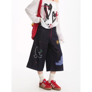 GKSSS Quần short denim nam thời trang phong cách hip-hop cổ điển kiểu Nhật Bản đường phố trung tính phong cách