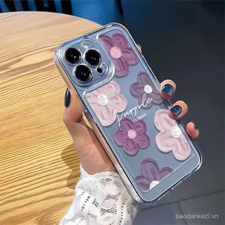 Ốp điện thoại hoa tím cho Huawei Honor Magic 7 6 5 4 Pro 9X Pro 30S X50i X5 Plus 90 Lite Y9S Mate50 40 30 20 10, trong suốt, chống rơi, không gian
