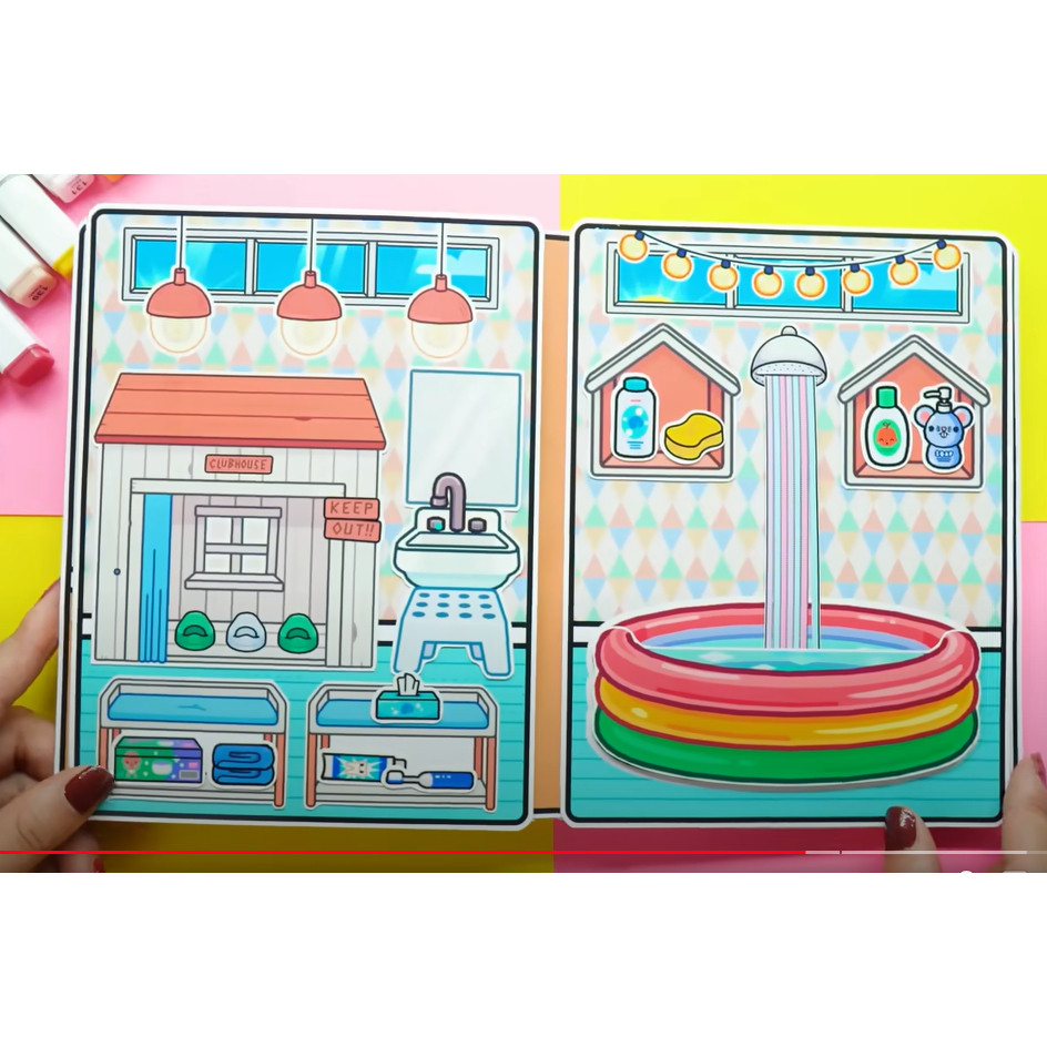 Đồ chơi búp bê giấy Nhà trẻ đồ chơi thủ công toca boca đồ chơi bóc dán thông minh dành cho trẻ