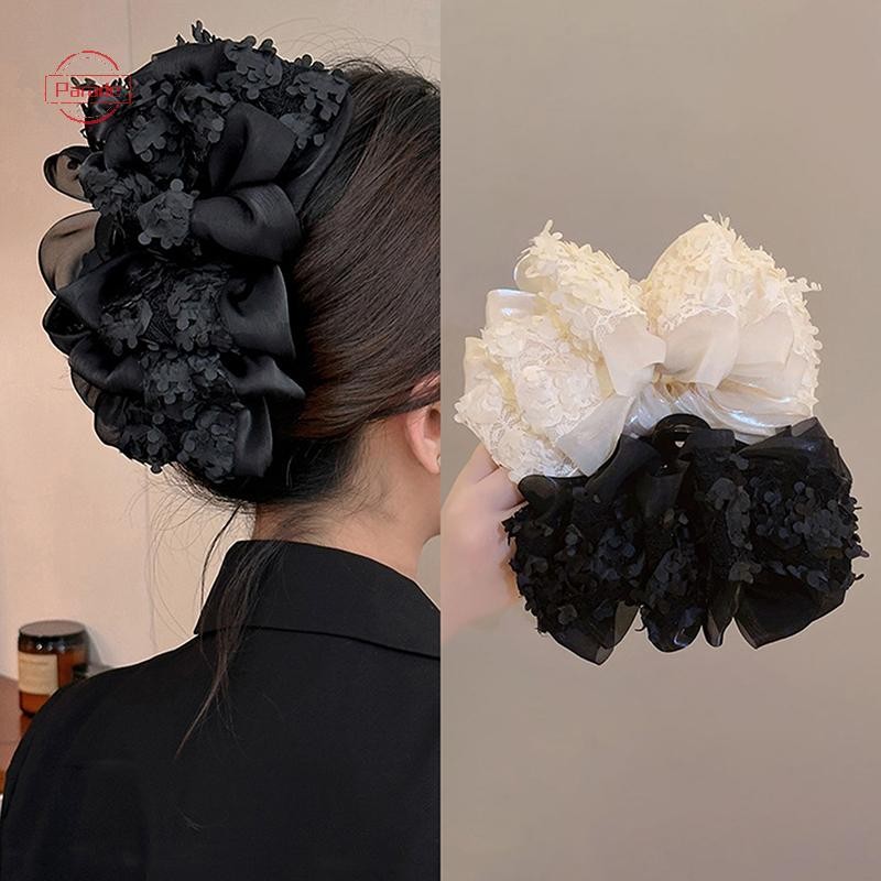 Diễu Hành Sang Trọng Tính Khí Móng Vuốt Lớn Kẹp Nhiều Lớp Nơ Kẹp Tóc Đuôi Ngựa Kẹp Tóc Nữ Phụ Kiện Tóc VN
