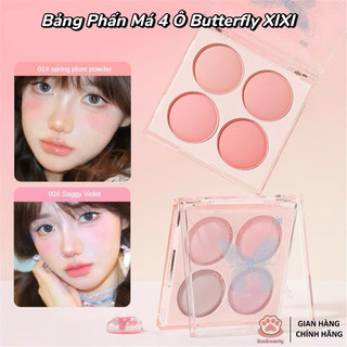 [ XIXI ] Bảng Phấn Má 4 Ô XIXI Butterfly Trang Điểm Mặt Mỹ Phẩm Tự Nhiên Cosmetic