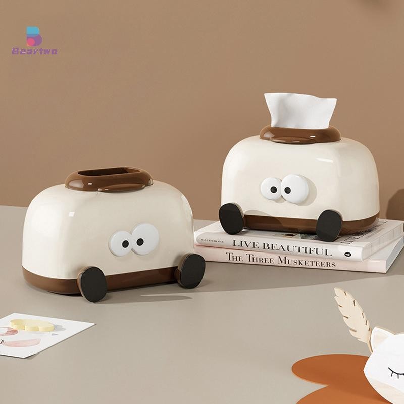 < Beartwo > Hộp đựng khăn giấy hoạt hình bằng nhựa Trang trí Hộp đựng khăn ăn dung tích lớn có hộp đựng khăn giấy mùa xuân Trang trí phòng khách đẹp