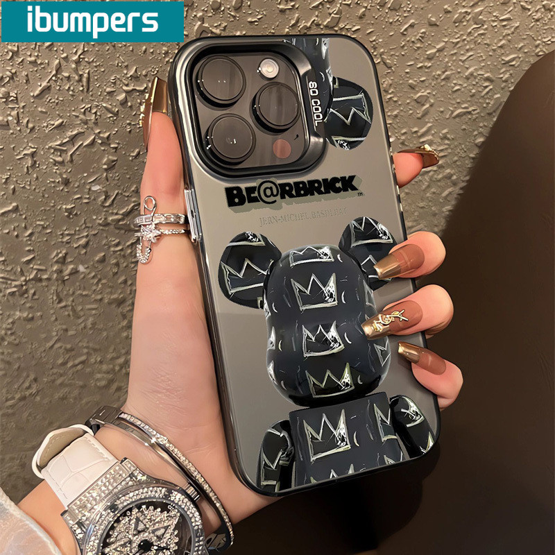 ibumpers Ốp Lưng iPhone Họa Tiết Bearbrick Ngầu Thời Trang Ốp Điện Thoại IMD Cứng Trơn Chống Bẩn Chống Sốc Cho Iphone 16 15 14 12 13 11 Pro Max