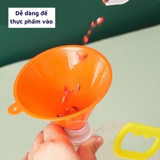 Túi đựng thực phẩm ngũ cốc hạt gạo dầu dấm túi pet cótay cầm nút vặn kín bảo quản nguyên liệu đồ ăn nhà bếp FE123