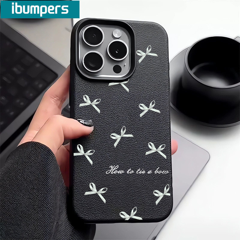 ibumpers Ốp Lưng IPhone Nơ Đẹp Đơn Giản Cho IPhone 16 15 14 12 13 11 Pro Max IP 7 8 Plus X XS XR Ốp Điện Thoại Mỏng Silicon Mềm Da Họa Tiết