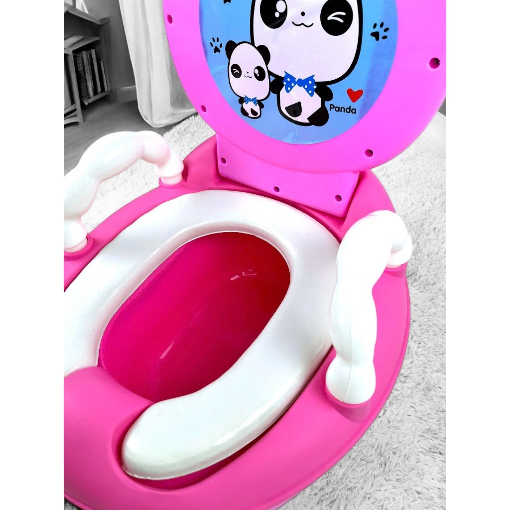 Bô Vệ Sinh Trẻ Em Hình Gấu Panda Vinh Nam Plastic Hàng Cao Cấp, Bô Cho Bé Bằng Nhựa Có Mút Đế Ngồi