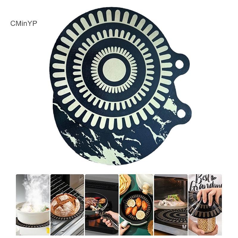 Cminyp 1 Cái Thảm nấu ăn cảm ứng Tấm bảo vệ Hob chịu nhiệt với thiết kế thay đổi màu sắc Vỏ bọc dày Tấm lót silicon Thảm vinh quang
