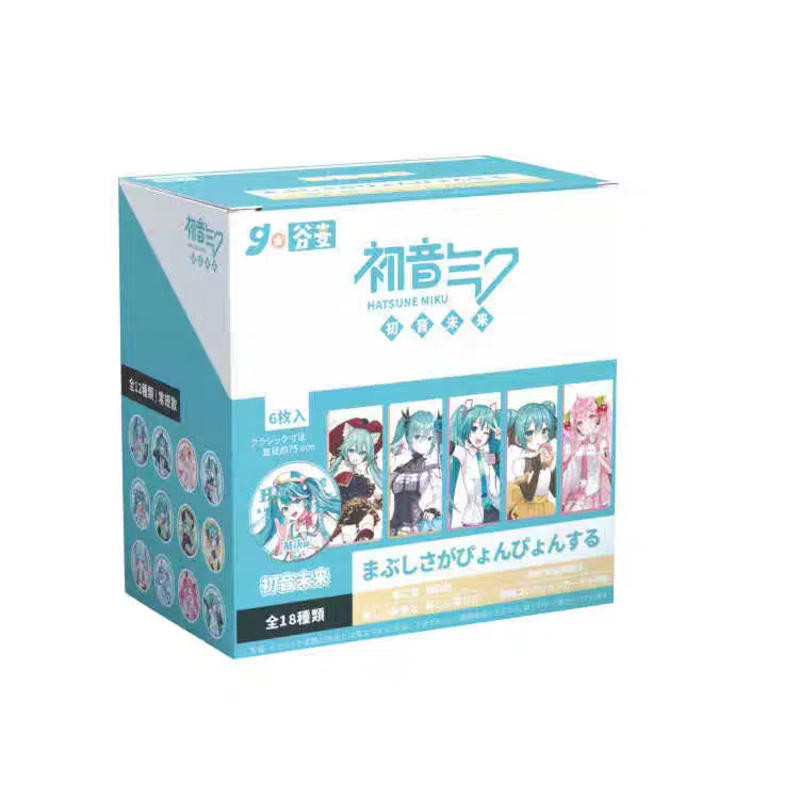 Bộ huy hiệu hộp mù Hatsune Miku – Huy hiệu & Thẻ Pin 75MM | Quà tặng quạt Anime | 6 gói mỗi hộp | 18 mẫu | Chân & Thẻ sưu tập