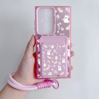 Ốp điện thoại hình chú chó con sáng bóng màu hồng Note 20 ultra S25 plus cho Samsung A23 A24 A25 a55 s22 s22plus ultra Girly S23 S23Plus s23fe s24 s24plus s24ultra s21FE