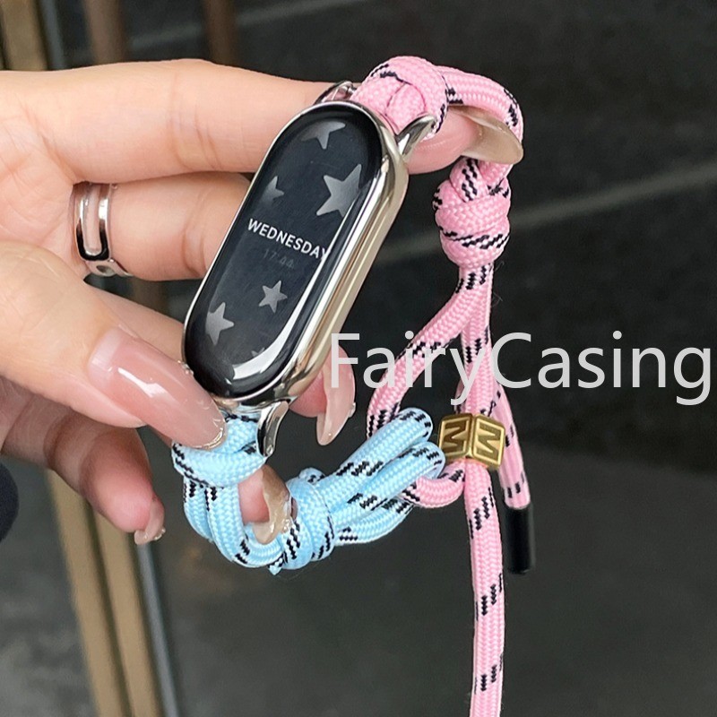 Dây đeo tay dệt thời trang cho Xiaomi Mi Band 10 9 8 7 Pro 6 5 4 3 Vòng tay Miband 9 8 Active Thay thế Watchband