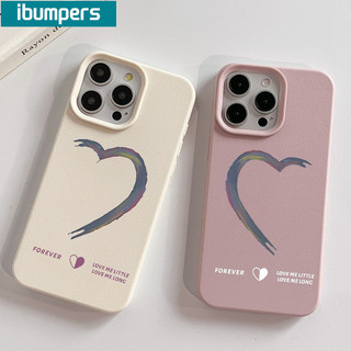 ibumpers Ốp Lưng IPhone Cặp Đôi Đơn Giản Hình Trái Tim Cho IPhone 16 15 14 12 13 11 Pro Max IP 7 8 Plus X XS XR Ốp Điện Thoại Mỏng Silicon Mềm Da Họa Tiết