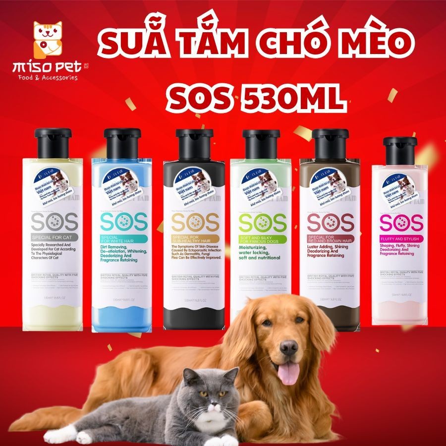 Sữa Tắm Cho Chó Mèo SOS Ngăn Ngừa Ghẻ Nấm Và Làm Mượt Lông Cho Thú Cưng ...