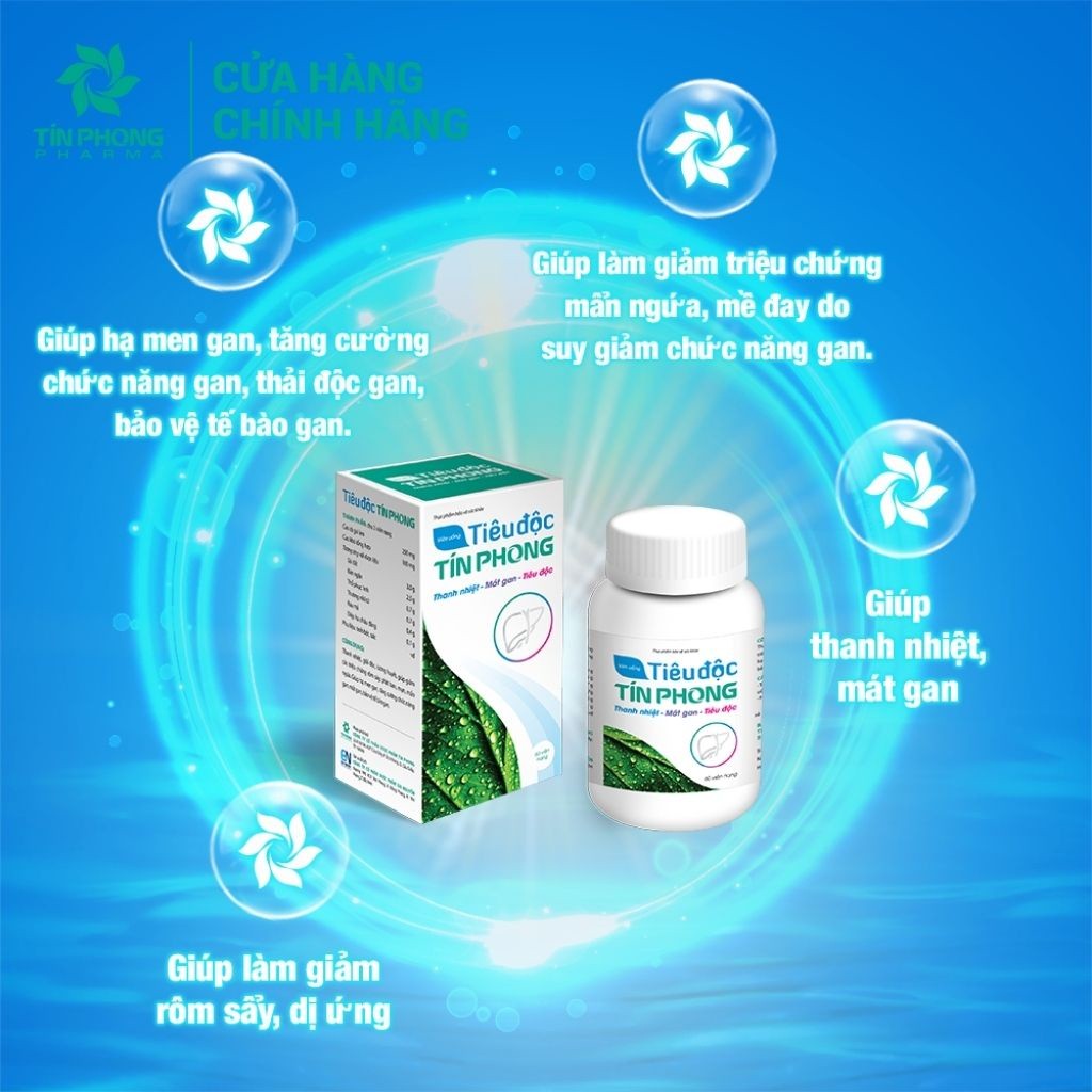 Ảnh TPBVSK Tiêu Độc Tín Phong Giúp Hỗ Trợ Thanh Nhiệt, Mát Gan Hộp 50- 60 Viên 3
