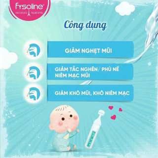 Nước Muối Sinh Lý Pháp Fysoline - an toàn cho Bé, giảm sổ mũi, nghẹt mũi