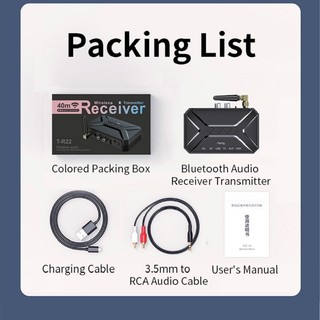 Tr22 Bluetooth Bộ Thu Phát Âm Thanh HD Độ Trễ Thấp Không Dây Bluetooth 5.0 Adapter 3.5 Mm AUX Jack RCA USB Cho TV PC Tai Nghe