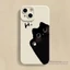 Anime Hoạt Hình Mèo Đen Cặp Đôi Ốp Lưng Điện Thoại iPhone 16 15 14 13 12 11 Pro Max X Xr Xs Max 7 8 Plus SE2020
