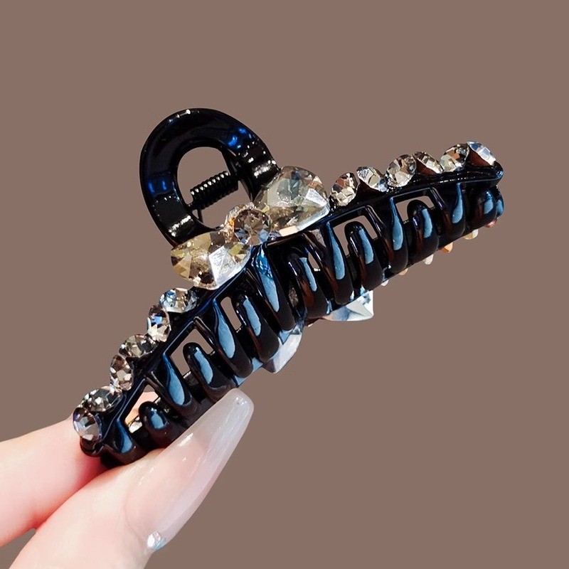 7.2cm Zircon Sáng Bóng Kim Cương Giả Nơ Tóc | Kẹp Cá Mập Đầu Lưng, 2026 Phong Cách Mới Vừa Kẹp Tóc