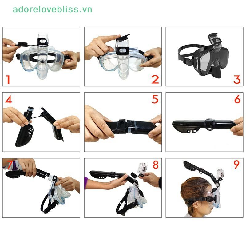 THÊM Mặt nạ ống thở Bộ mặt nạ lặn có thể gập lại với hệ thống trên khô và gắn Camera BSS