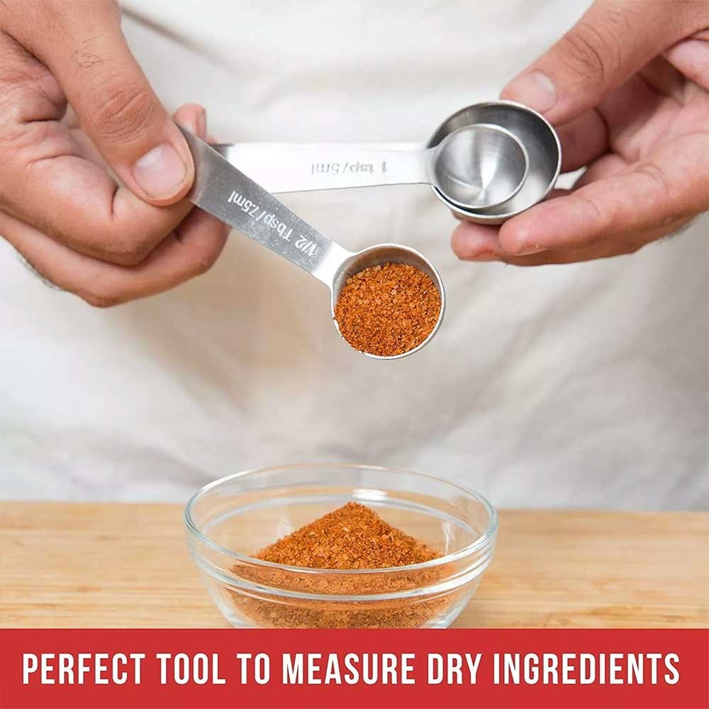6pcs Stainless Steel Measuring Spoon Measuring Cup Set Measuring Cups Spoons Kitchen Baking Cooking