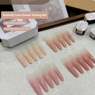 XEIJAYI 4 lưới gel móng tay vỗ tay, bộ sưu tập hoa tình yêu bướm, sơn gradient, keo trị liệu bằng ánh sáng, nghệ thuật làm móng cho tiệm làm móng