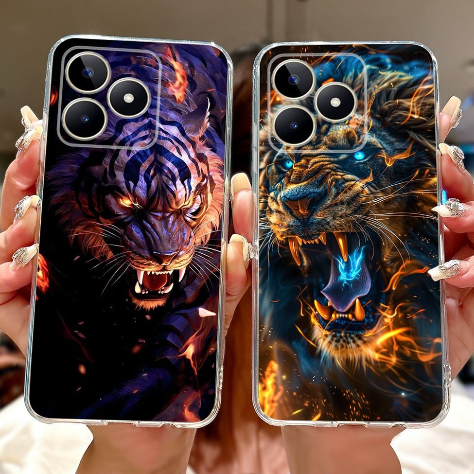 Dành Cho Realme Note 50 RMX3834 Ốp điện thoại Realme Narzo N53 RMX3761 Rõ Ràng Sang Trọng Bướm Tình Yêu Thời Trang Hoa Thoáng Mát Đẹp Trai Sư Tử Sơn
