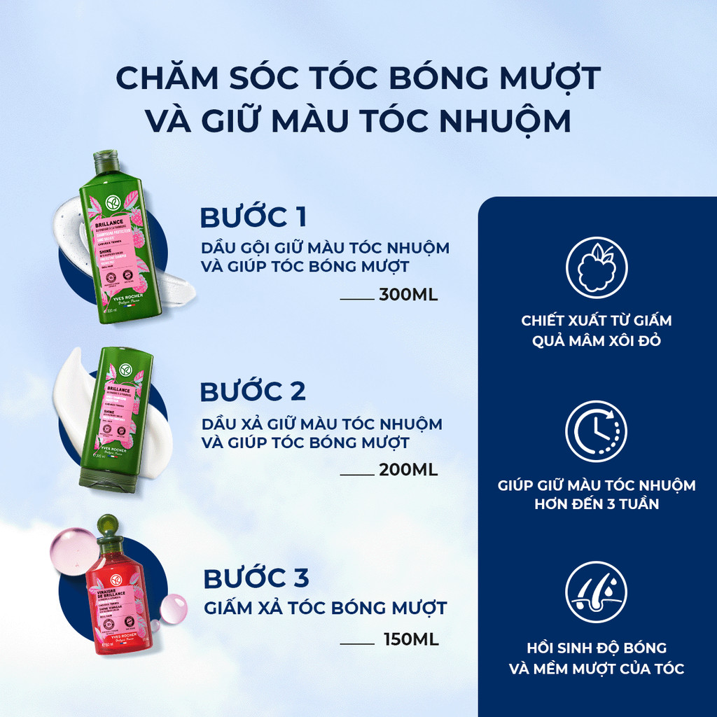 Ảnh Dầu gội giữ màu tóc nhuộm và giúp tóc bóng mượt Yves Rocher Shine Protective Shampoo 300ml 2