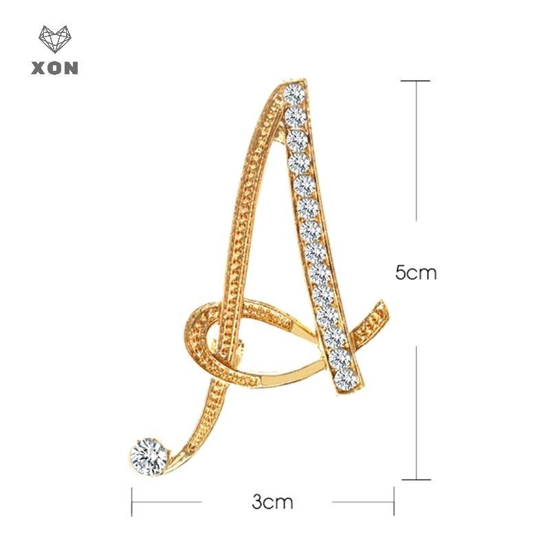 XON Ghim Cài Áo Hình 26 Chữ Cái Đính Đá Thời Trang
