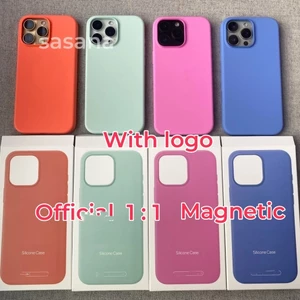 Silicon lỏng từ tính cho iphone 16 / 15 / Pro / Pro Max / Plus / ốp điện thoại Hoạt hình bật lên được trang bị nút điều khiển máy ảnh
