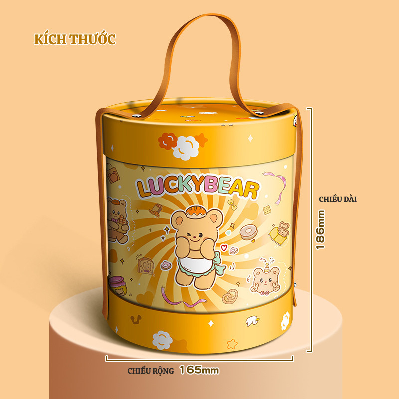 Bộ Quà Dụng Cụ Học Tập Gấu Bơ, Hộp Văn Phòng Phẩm Bút Thước Dễ Thương Cho Học Sinh