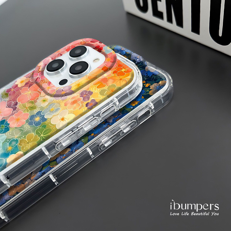 ibumpers Ốp Điện Thoại iPhone Hình Hoa Tuyệt Đẹp Cho IPhone 16 15 14 12 13 11 Pro Max IP 7 8 Plus X XS XR Mẫu Sóng Ốp Lưng Trong Suốt Dày Dặn TPU Mềm Chống Sốc