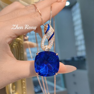 Châu Âu Mỹ ins Phong Cách Mới Kim Cương Phóng Đại Ngọc Lục Bảo Nhiều Màu Sắc Vòng Cổ Kho Báu Nữ