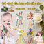 Đồ chơi đĩa bay rút dây cho bé gặm nướu, Đồ chơi giáo dục sớm,đồ chơi dây kéo cầm tay hình phi hành gia