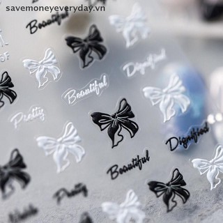 [savemoneyeveryday] 1 Tờ Ren Nơ Móng Tay Nghệ Thuật Stckers 5D Dập Nổi Dán Móng Tay Nơ Ngọt Biết Thanh Trượt Tự Dính Cho Móng Tay Decorat [vn]