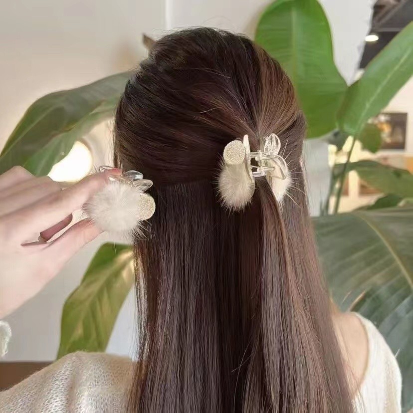 ✪[1045 người khen ngợi] Kẹp tóc quả cầu siêu tiên nữ kẹp tóc phong cách Instagram khí chất thời trang kẹp tóc nhỏ kẹp nửa cô gái ngọt ngào trang sức tóc OUMV