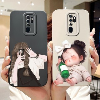 Dành Cho Oppo A9 (2020) / A5 (2020) Vỏ Hoạt Hình Mèo Thỏ Dễ Thương Mới Oppo A9 A5 2020 Vỏ Điện Thoại Silicon Mềm Bảo Vệ Ống Kính