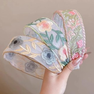 Băng đô thêu hoa EBINLANDS, Gói tóc hoa viền rộng voan, trông ngọt ngào cổ điển với răng Băng đô thời trang nữ Phụ kiện tóc thời trang