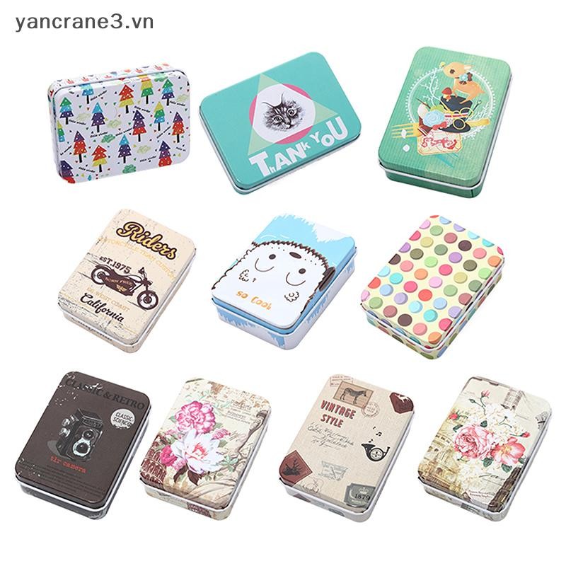 {YAN3} Hộp thiếc có nắp Hộp đựng hình chữ nhật nhỏ di động Hộp đựng kẹo rỗng Hộp đựng thuốc Hộp quà tặng Hộp đóng gói {yancrane3.vn}