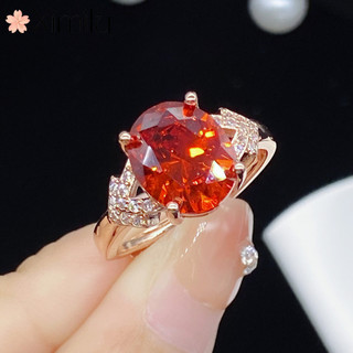 Nhẫn cưới sang trọng moissanite ba màu champagne, thời trang dành cho bé gái