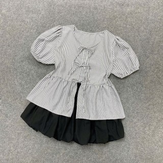 Set Babydoll Bigsize Nữ Áo Kiểu Tay Phồng Kèm Chân Váy Bí Bồng Xòe Lưng Chun (A190+CV413/Q500)