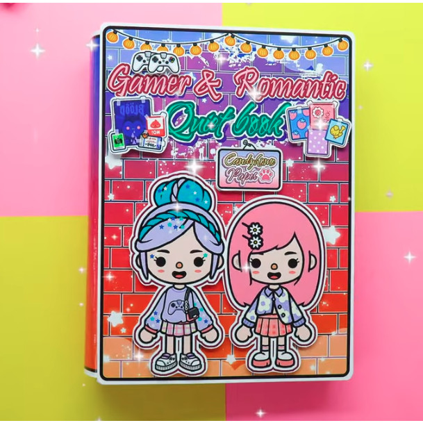 Búp bê giấy Ngôi nhà Gamer and Romantic,đồ chơi bóc dán dành cho bé