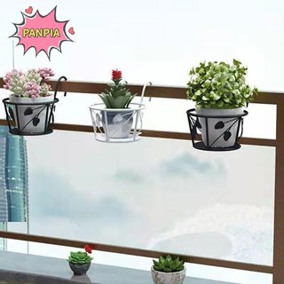 Pnpia Giỏ Ngoài Trời Sắt Cây Ban Công Hàng Rào Giá Tròn Chậu Hoa Giá Đựng Cây Trang Trí Sân Vườn Boutique