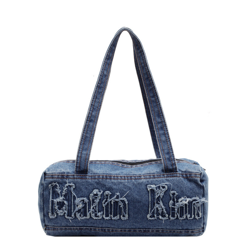 Túi denim đeo vai nách thường ngày Cổ Điển Mới Mùa Đông