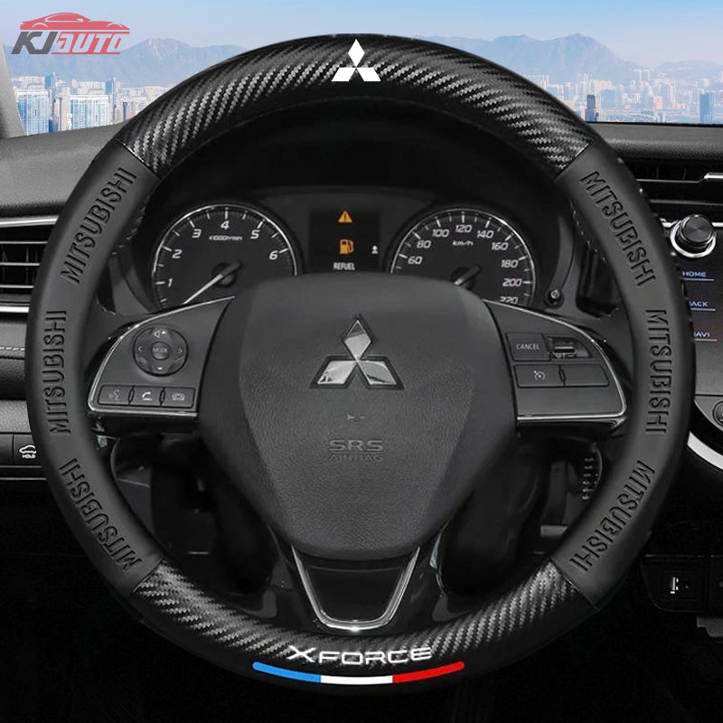 Vỏ bọc vô lăng bằng sợi Carbon bằng da sang trọng Mitsubishi Xforce Phụ kiện nội thất ô tô thoải mái và chống trượt