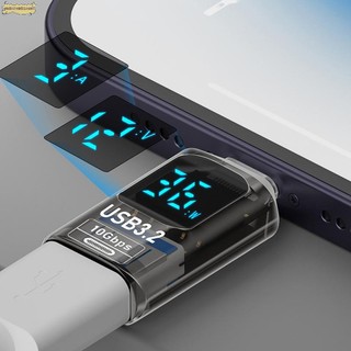 Garden 36W 3A QC Sạc Adapter Với Màn Hình Hiển Thị Kỹ Thuật Số Điện Áp Hiện Tại Đồng Hồ Đo Nguồn USB 3.2 10Gbps OTG USB A Nam Sang C PD 60W Sạc Mới