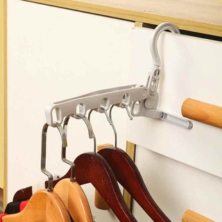 Móc treo quần áo di động 5 lỗ treo gắn cửa gấp gọn, Móc phơi đồ linh hoạt xoay 360 gắn mọi nơi trong nhà ALINE