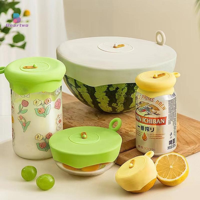 < Beartwo > Nắp Tự Dán Có Thể Tái Sử Dụng Nắp Silicon Co Giãn Nắp Đa Năng Bát Silicon Nắp Nồi Nắp Silicon Chảo Nấu Ăn Thực Phẩm Tươi Đẹp