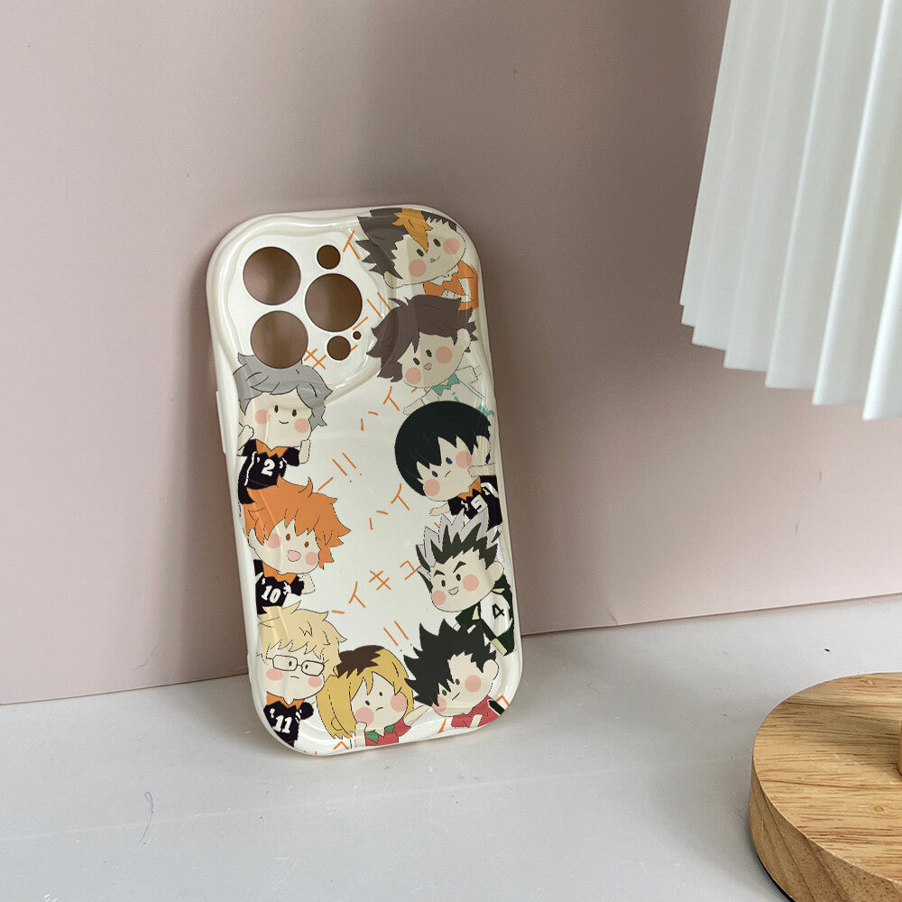 Ốp Điện Thoại Hoạt Hình Haikyuu Anime Dễ Thương Cho Iphone 16 Pro MAX 11 12 13 14 15 Pro MAX 7 8 Plus 12 13 Mini XR Ốp Lưng 3D Vồng Cong Edge Bảo Vệ Camera Silicon