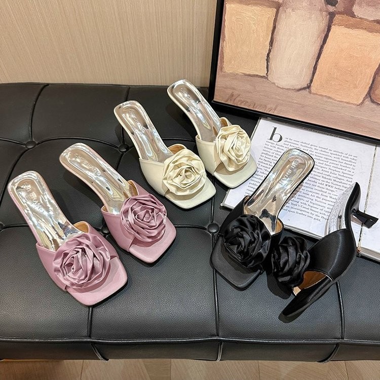 Dép Sandal Hoa Thanh Lịch Dép Cao Gót Pháp